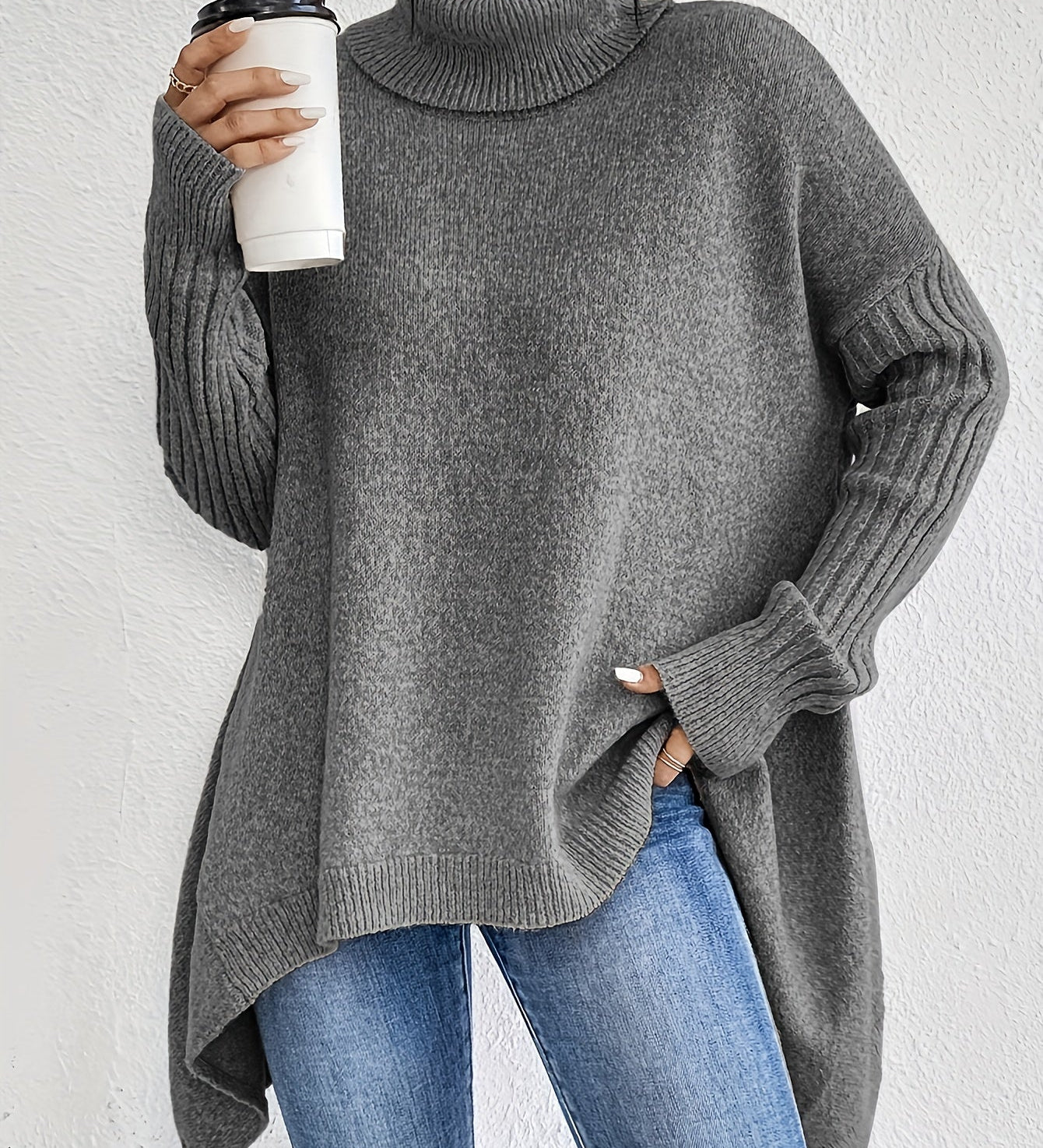 Sylvie | Draperad Tröja med Hög Krage