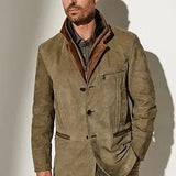 Luca - Elegant Vintage Jacka med Krage för Män