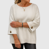 Sylvie | Chic Stickad Tröja med Knappar