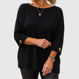 Sylvie | Chic Stickad Tröja med Knappar