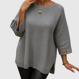 Sylvie | Chic Stickad Tröja med Knappar