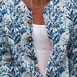Blomsterprintad Knapp Cardigan