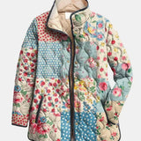 Vibeke | Quiltad Jacka med Blommig Patchwork
