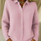 Katrina | Texturerad Stickad Knap Cardigan