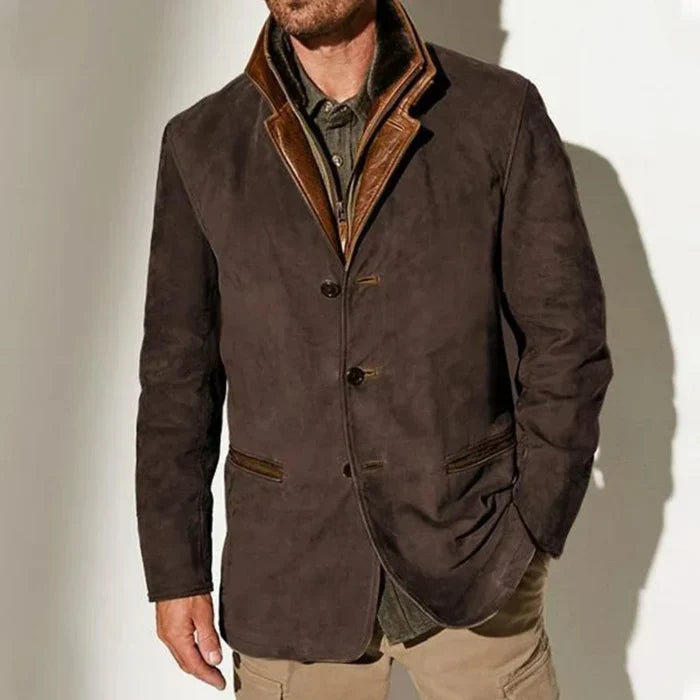 Luca - Elegant Vintage Jacka med Krage för Män