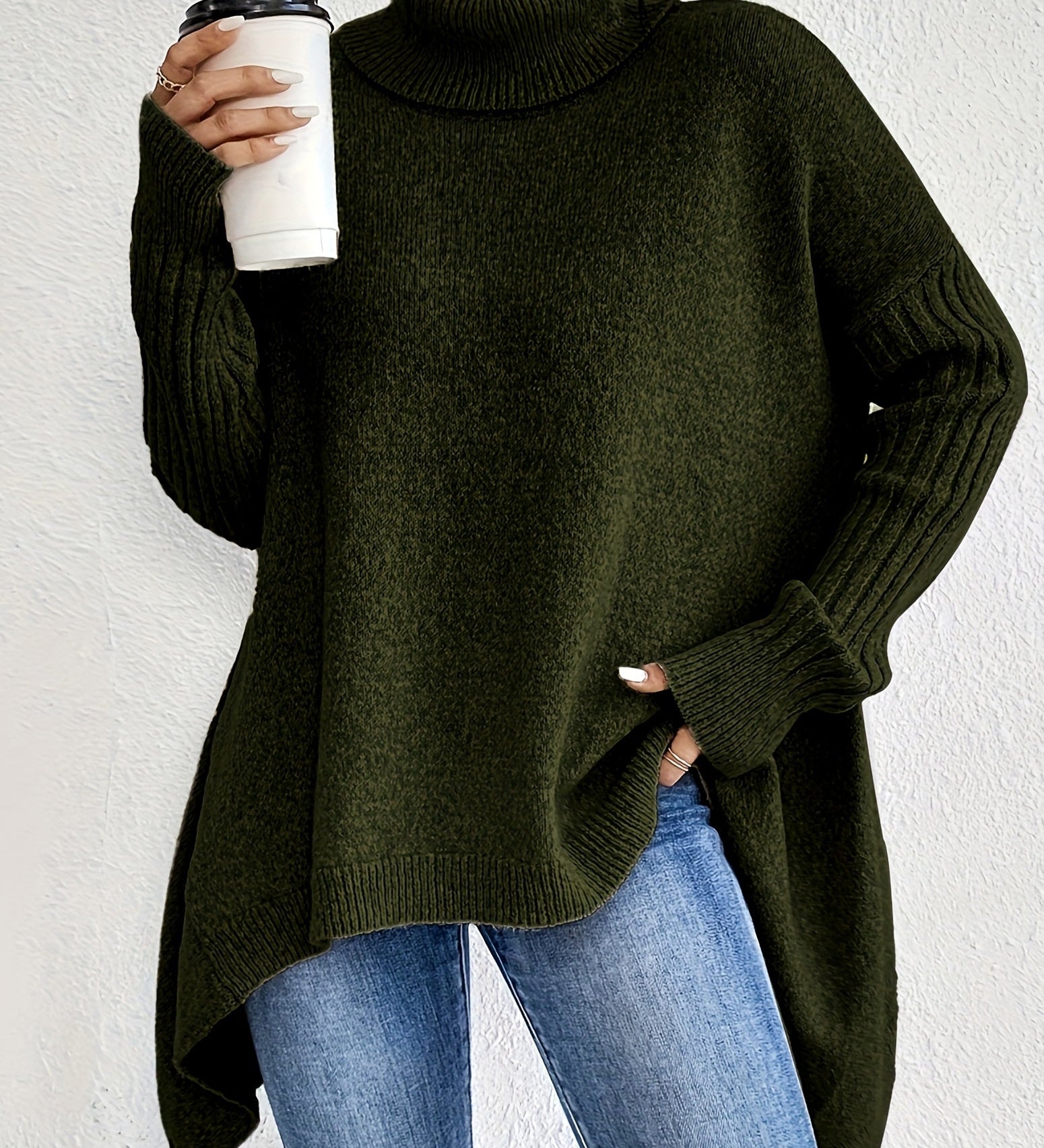Sylvie | Draperad Tröja med Hög Krage