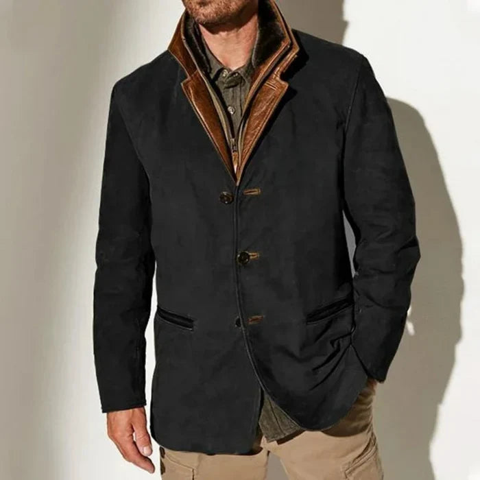 Luca - Elegant Vintage Jacka med Krage för Män