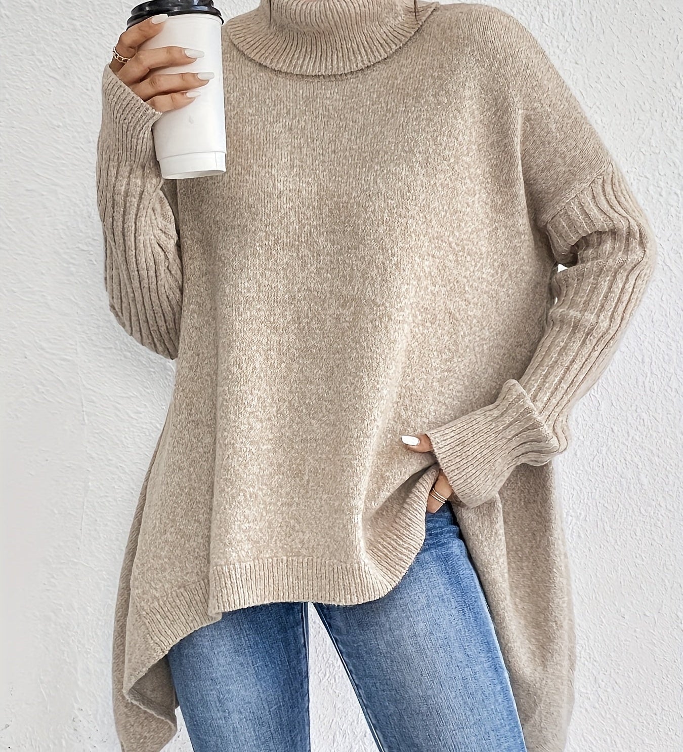 Sylvie | Draperad Tröja med Hög Krage