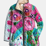 Sara | Quiltad Jacka med Akvarellblommor