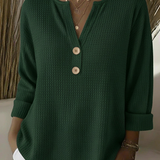 Lucia | Henley T-shirt med Prägling och Knappar