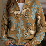 Winnie | Zip Cardigan med Ökenmotiv