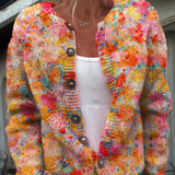 Blomsterprint Knappet Casual Cardigan