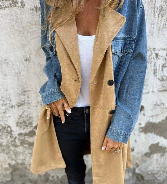 Alberte | Tvåfärgad denimjacka