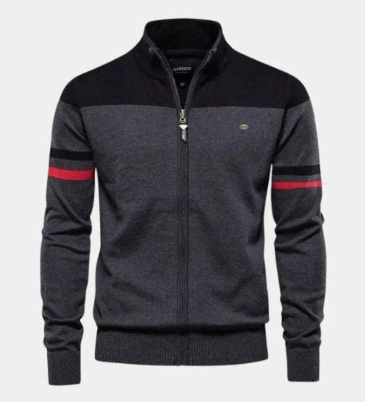 Anders™ | Stickad cardigan med dragkedja