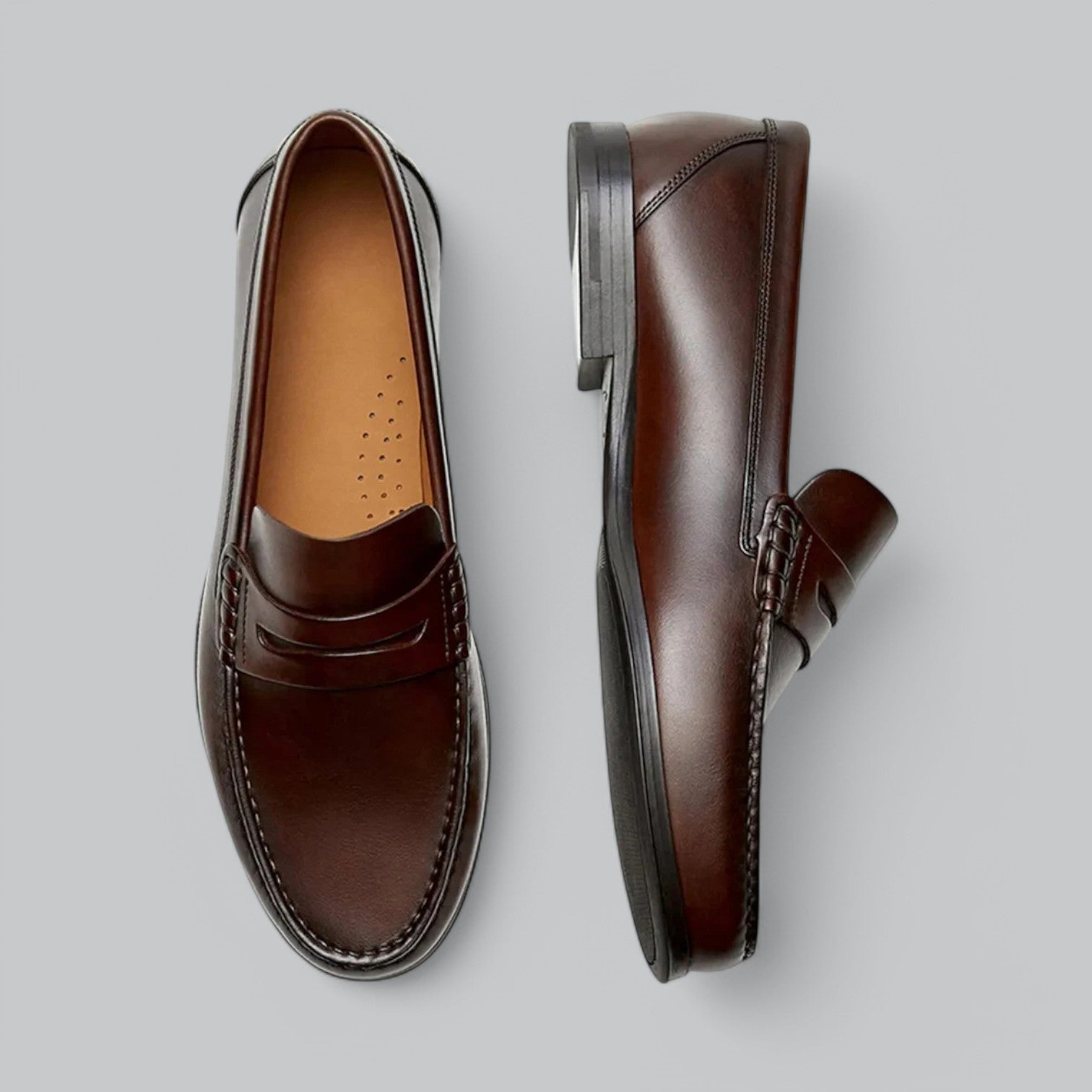 Chic Läder Penny Loafers