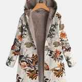 Elena | Boho Floral Sherpa Huvjacka