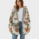Elena | Boho Floral Sherpa Huvjacka