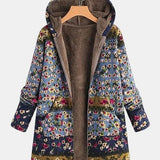 Elena | Boho Floral Sherpa Hoodie
