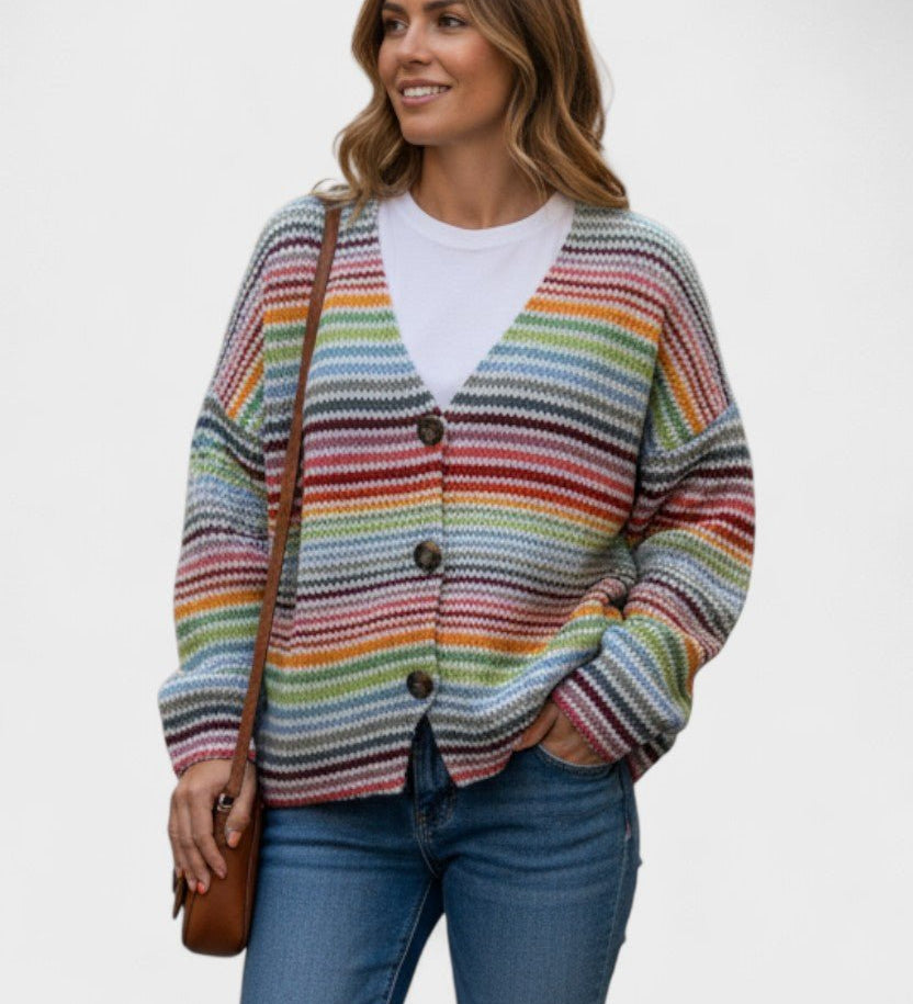 Fran™ | Livlig cardigan med knappar