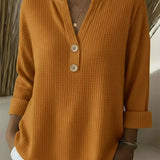 Lucia | Henley T-shirt med Prägling och Knappar