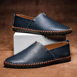 Handsydda Läder Loafers