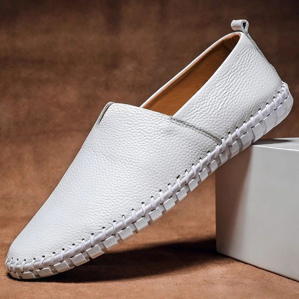 Handsydda Läder Loafers