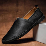 Handsydda Läder Loafers