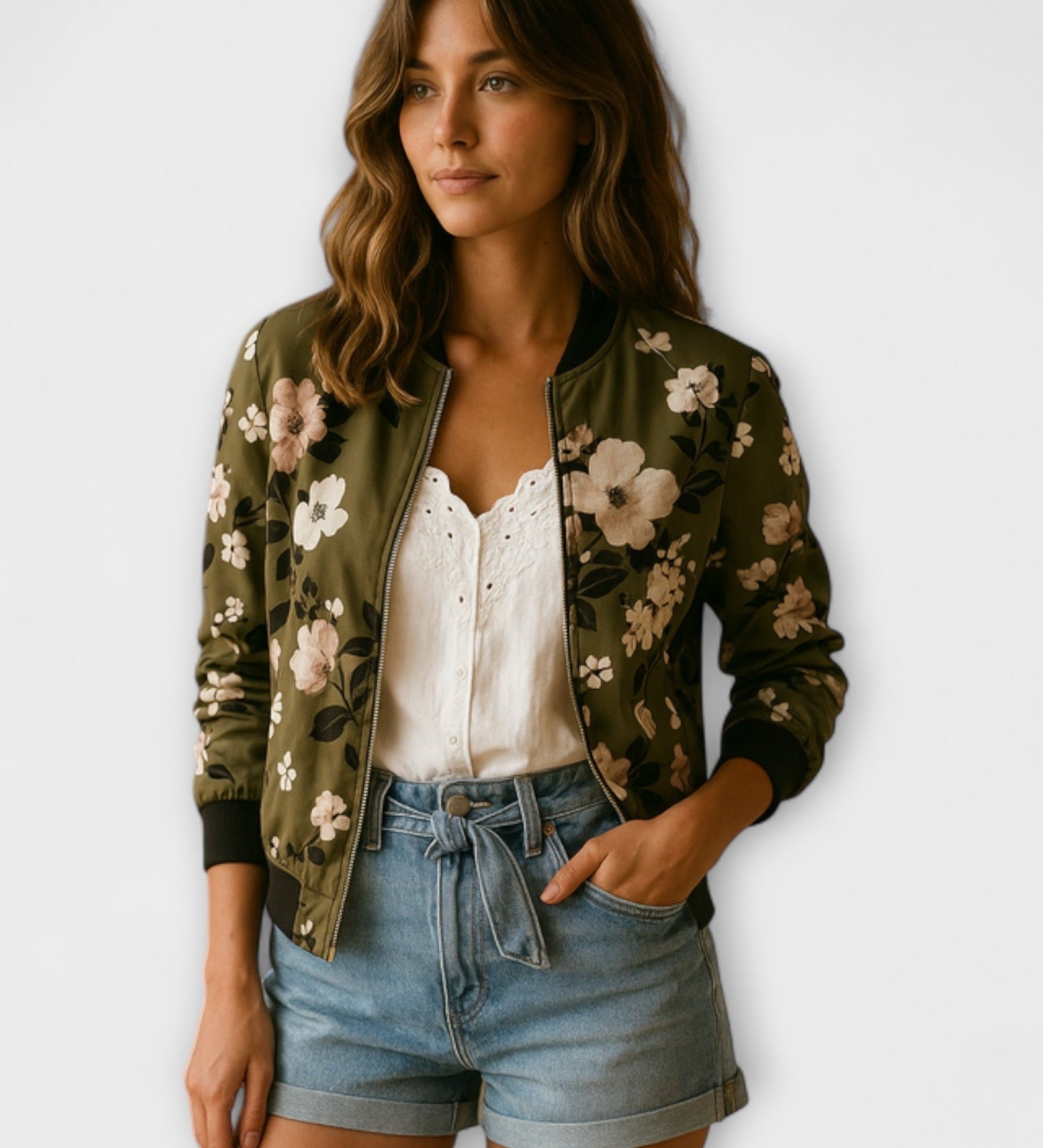 Henriette | Blommig bomberjacka