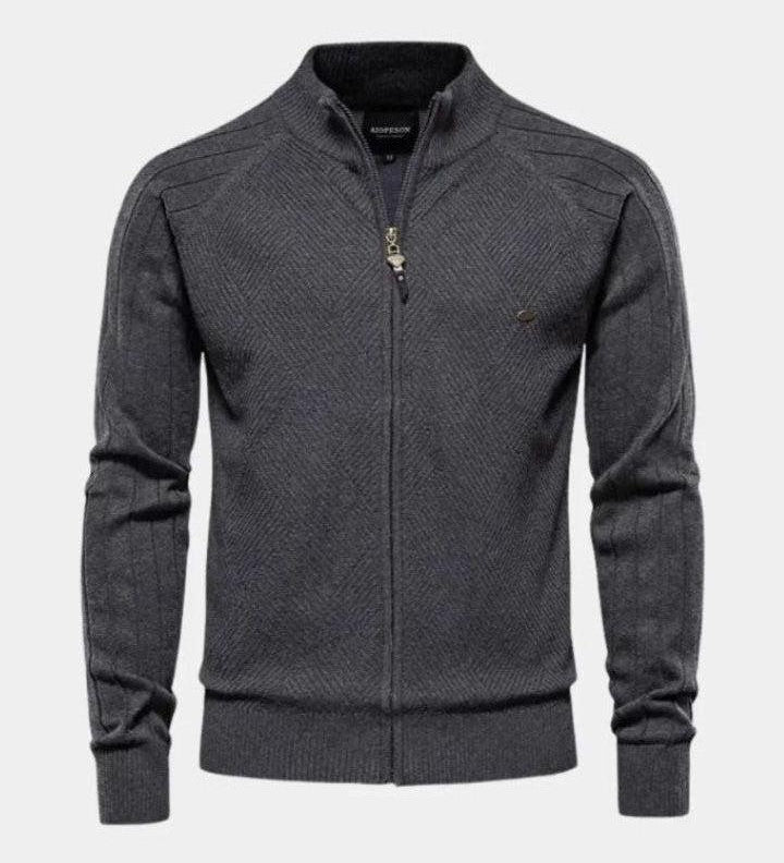 Jacquard™ | Stickad cardigan med Dragkedja