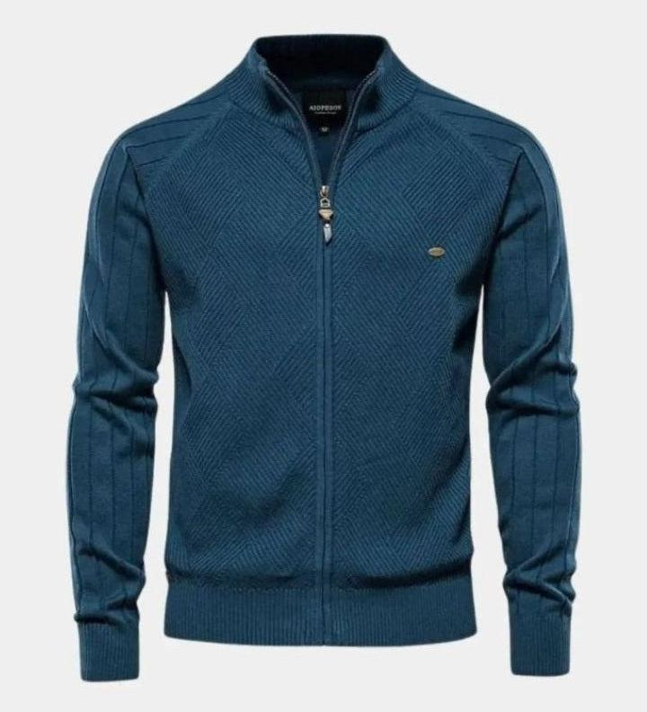 Jacquard™ | Stickad cardigan med Dragkedja