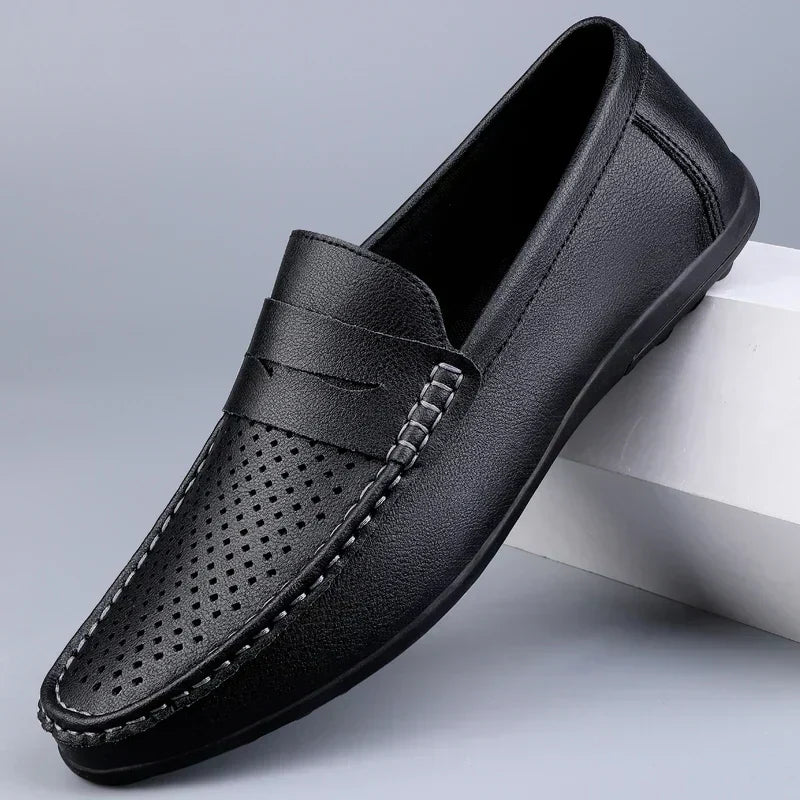 Klassiska Italienska Läder Loafers