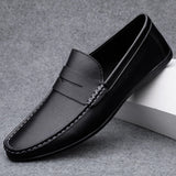 Klassiska Italienska Läder Loafers
