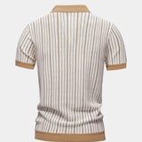 Laurits™ | Randig Stickad Polotröja