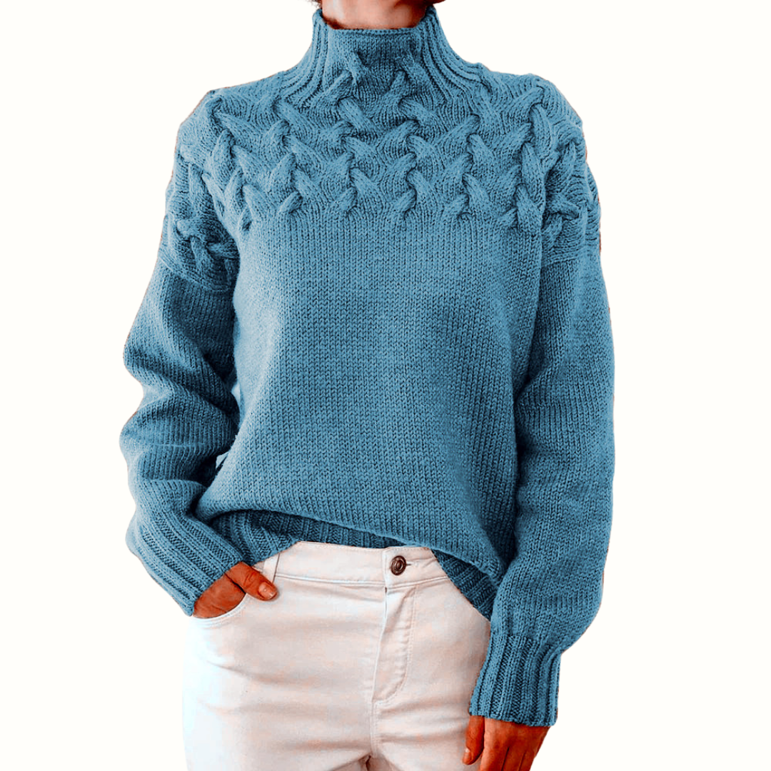 Nina | Stickad Rullkragesweater