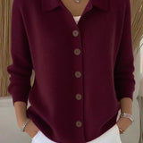 Giuseppina | Cardigan med Krage och Knappar