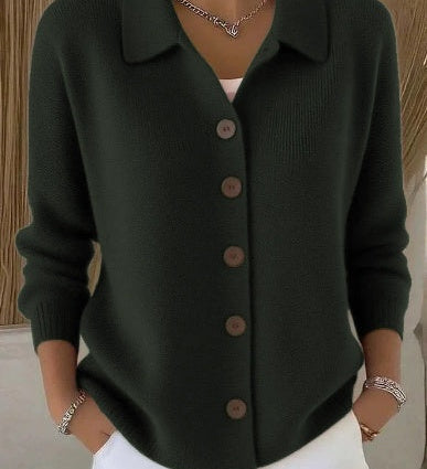 Giuseppina | Cardigan med Krage och Knappar
