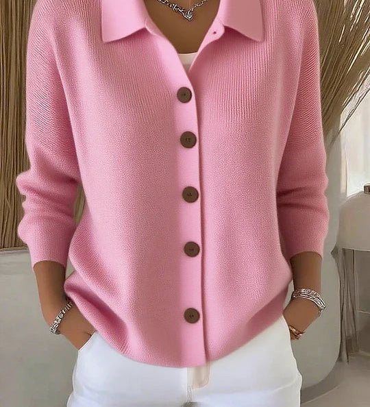 Giuseppina | Cardigan med Krage och Knappar