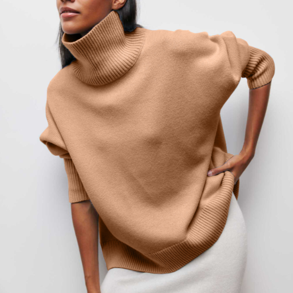 Nina | Premium Rullkragesweater i Mjuk Stickning
