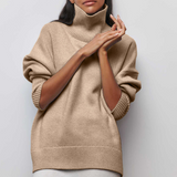Nina | Premium Rullkragesweater i Mjuk Stickning
