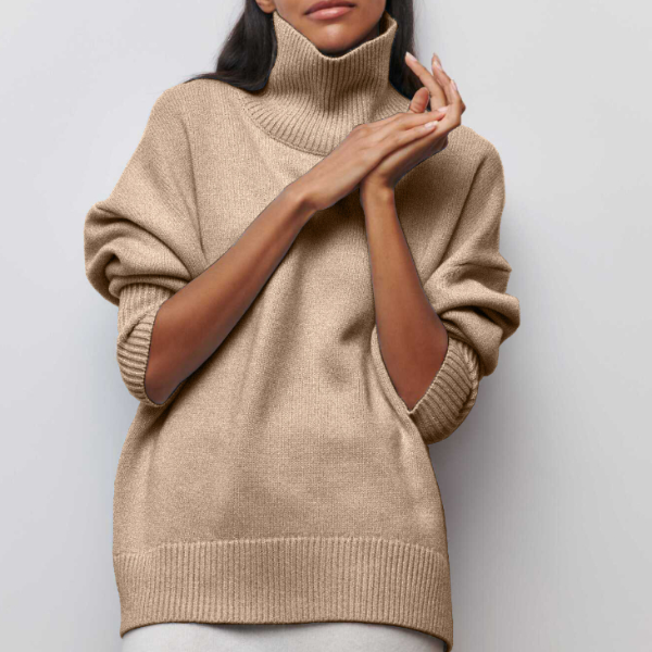 Nina | Premium Rullkragesweater i Mjuk Stickning