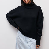 Nina | Premium Rullkragesweater i Mjuk Stickning