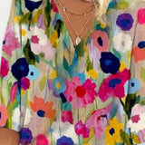 Sidsel | Blommig Blus V-hals