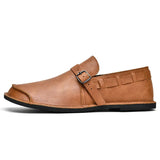 Spända Läder Loafers