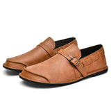 Spända Läder Loafers