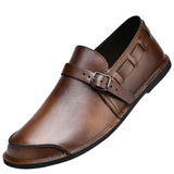 Spända Läder Loafers
