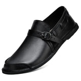Spända Läder Loafers