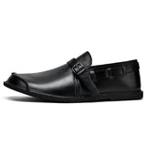 Spända Läder Loafers