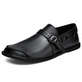 Spända Läder Loafers