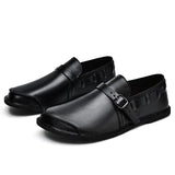 Spända Läder Loafers