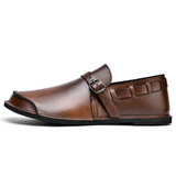 Spända Läder Loafers